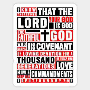 Deuteronomy 7:9 The Faithful God Who Keeps His Covenant Sticker